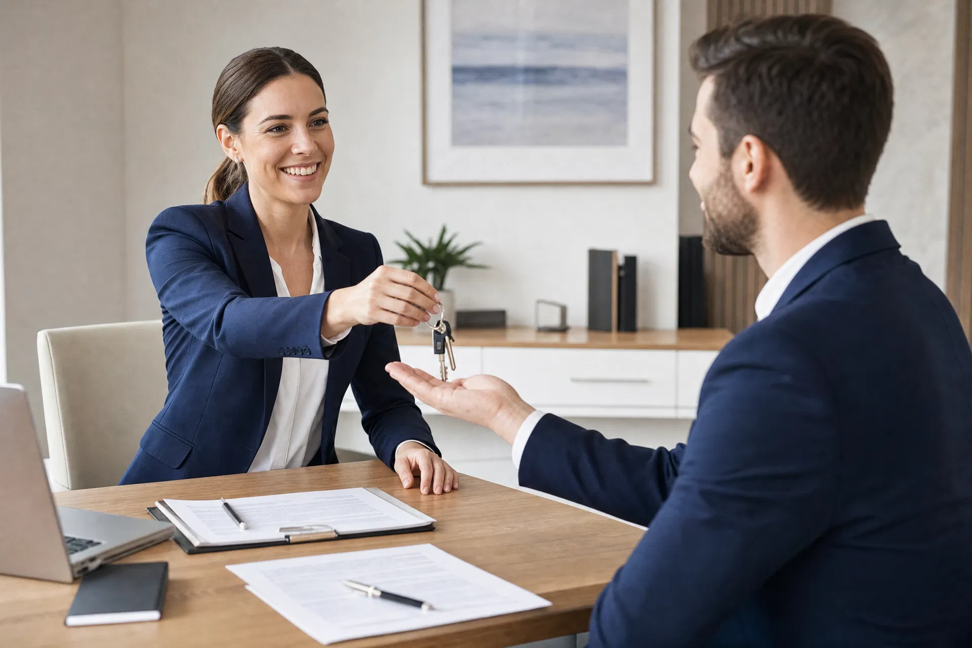 Property manager inspecting a rental home